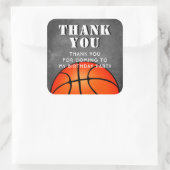 Basketbal Chalkboard Verjaardag Dank u Vierkante Sticker (Tas)