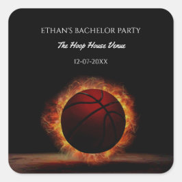 Basketbal Champ Bachelor / Verjaardag Party Sport Vierkante Sticker