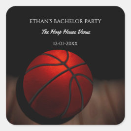 Basketbal Champ Bachelor / Verjaardag Party Sport Vierkante Sticker