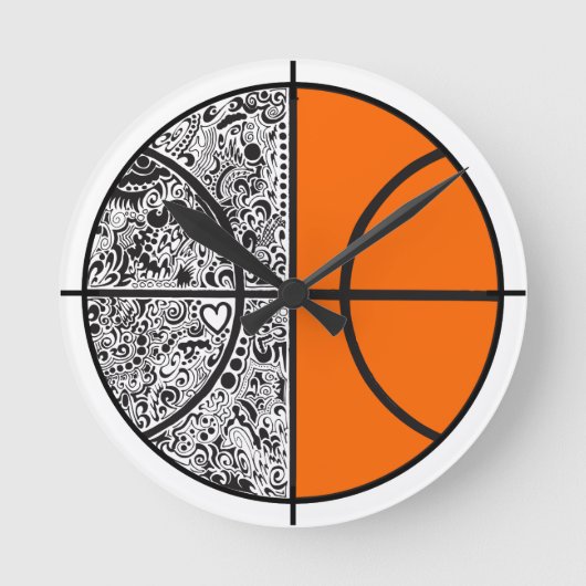 Basketbal Chip Ronde Klok (Voorkant)