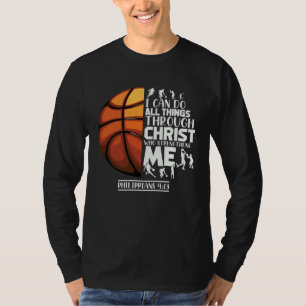 Basketbal Christelijke Spreuk Motiverende Woorden T-shirt
