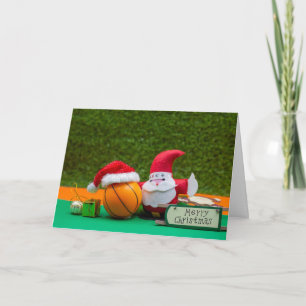Basketbal Christmas Holiday card en Santa Claus Kaart