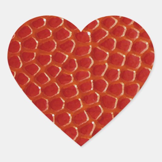Basketbal Close-up Textuur Hart Sticker (Voorkant)