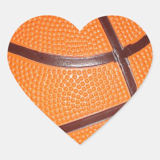 Basketbal Close-Up Textuur Huid Hart Sticker (Voorkant)