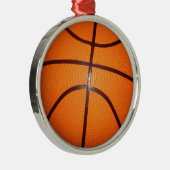 Basketbal Close-Up Textuur Huid Metalen Ornament (Rechts)