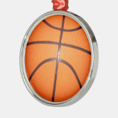 Basketbal Close-Up Textuur Huid Metalen Ornament (Links)