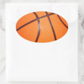 Basketbal Close-Up Textuur Huid Ovale Sticker (Tas)