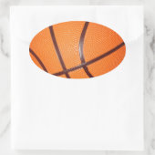 Basketbal Close-Up Textuur Huid Ovale Sticker (Tas)