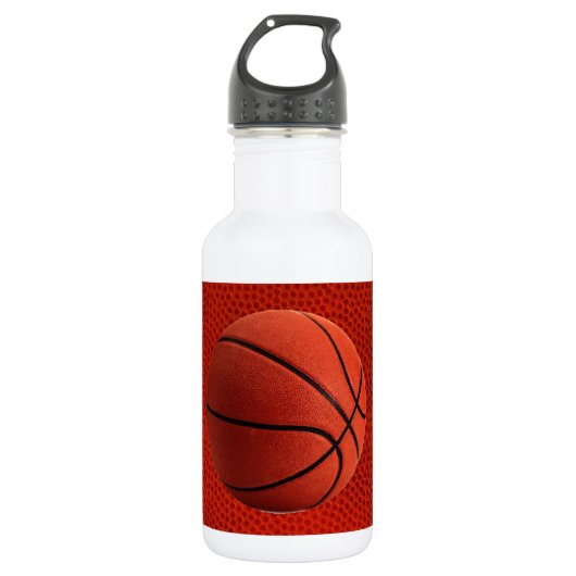 Basketbal Close-Up Textuur Huid Waterfles (Voorkant)