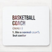 Basketbal coach als een normale coach, maar koeler muismat (Voorkant)