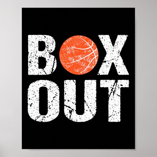 Basketbal Coach Box Out Gezegde Novelty Gift Poster (Voorkant)