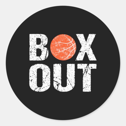 Basketbal Coach Box Out Gezegde Novelty Gift Ronde Sticker (Voorkant)