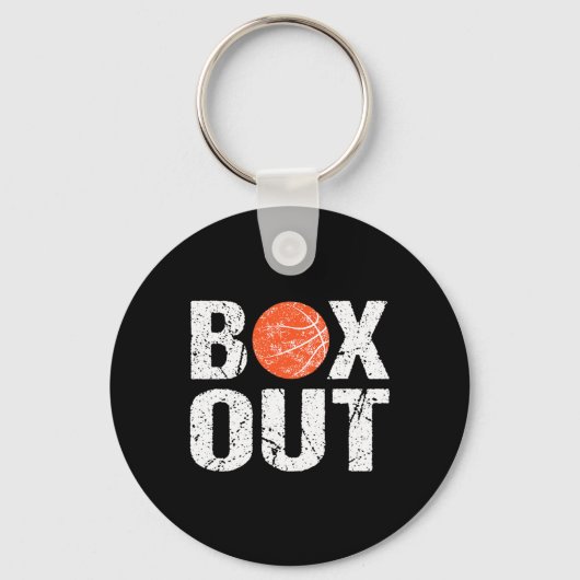 Basketbal Coach Box Out Gezegde Novelty Gift Sleutelhanger (Voorkant)