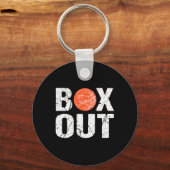 Basketbal Coach Box Out Gezegde Novelty Gift Sleutelhanger (Voorkant)