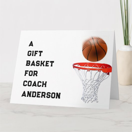 Basketbal Coach Dank je kaart (Voorkant)