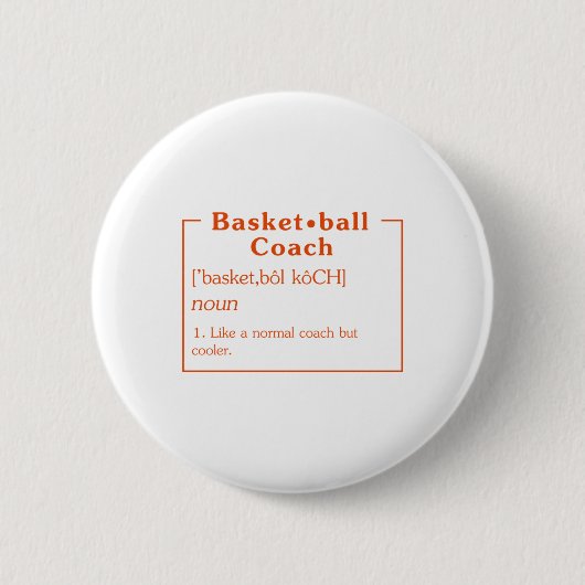 Basketbal Coach Definitie Basketbal Shirt Baske Ronde Button 5,7 Cm (Voorkant)