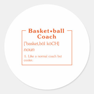 Basketbal Coach Definitie Basketbal Shirt Baske Ronde Sticker