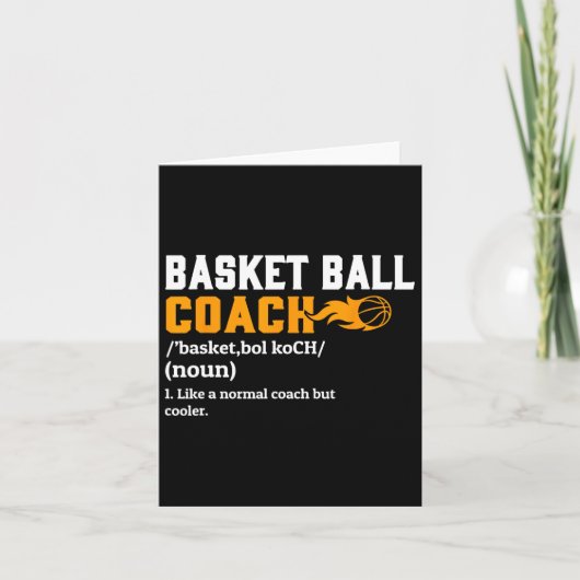 Basketbal Coach Definitie Gift Fun Basketbal Co Kaart (Voorkant)
