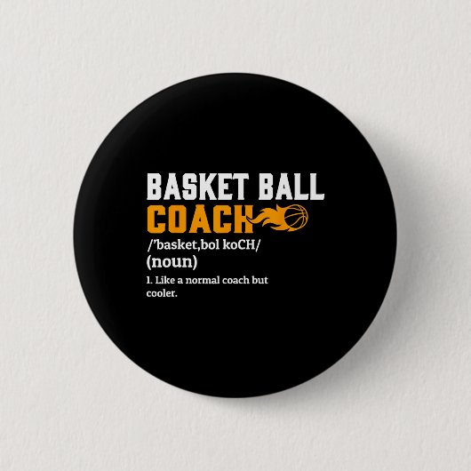 Basketbal Coach Definitie Gift Fun Basketbal Co Ronde Button 5,7 Cm (Voorkant)