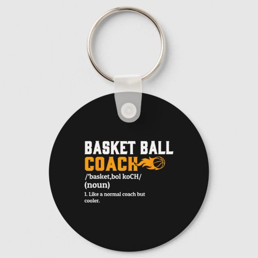 Basketbal Coach Definitie Gift Fun Basketbal Co Sleutelhanger (Voorkant)