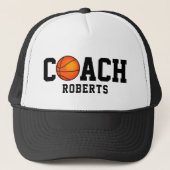 🏀 basketbal COACH [douanenaam] Trucker Pet (Voorkant)