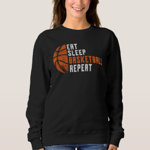 Basketbal Coach Eet Slaap Basketbal Herhaal Baske Trui