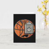 Basketbal Coach Fluit Klembord Stopwatch  Kaart (Gele Bloem)