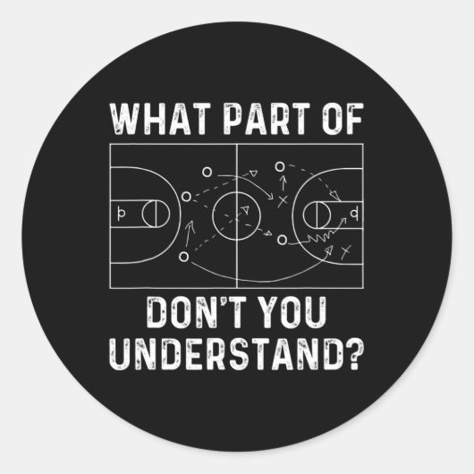 Basketbal Coach Fun Wat deel van Don't You Unders Ronde Sticker (Voorkant)