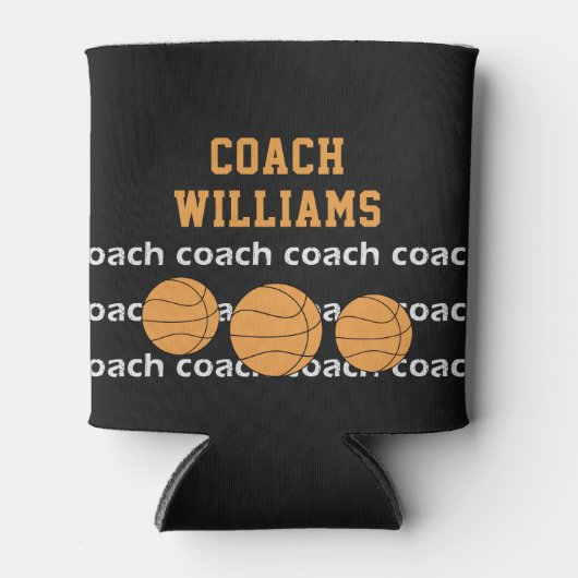 Basketbal Coach Gepersonaliseerde Naam Koelbox Blikjeskoeler (Voorkant)