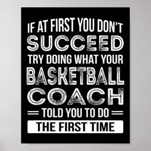 Basketbal Coach Gift Fun Bedankt Cadeau Poster