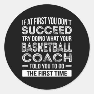 Basketbal Coach Gift Fun Bedankt Cadeau Ronde Sticker