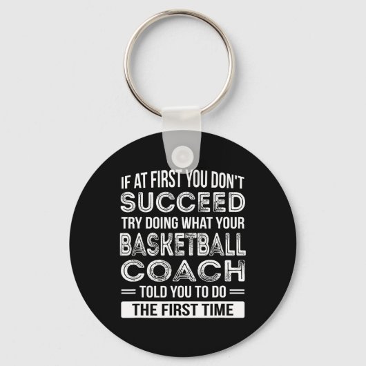 Basketbal Coach Gift Fun Bedankt Cadeau Sleutelhanger (Voorkant)