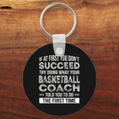 Basketbal Coach Gift Fun Bedankt Cadeau Sleutelhanger (Voorkant)