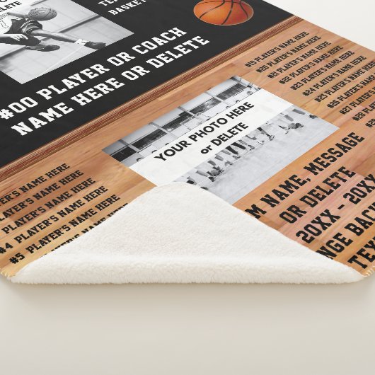 Basketbal Coach Gifts, Senior Basketbal Gifts, Sherpa Deken (3/4)