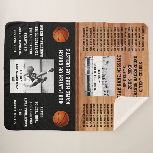 Basketbal Coach Gifts, Senior Basketbal Gifts, Sherpa Deken (Voorkant (horizontaal))