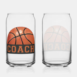 Basketbal coach glaswerk blikvorm glas