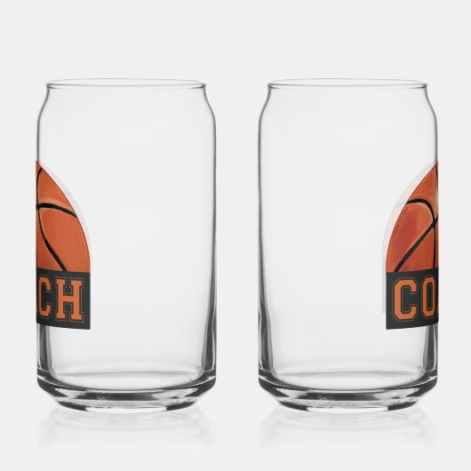 Basketbal coach glaswerk blikvorm glas (Links)