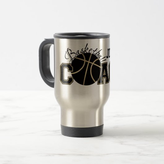 Basketbal Coach Mok door SRF (Voorkant links)