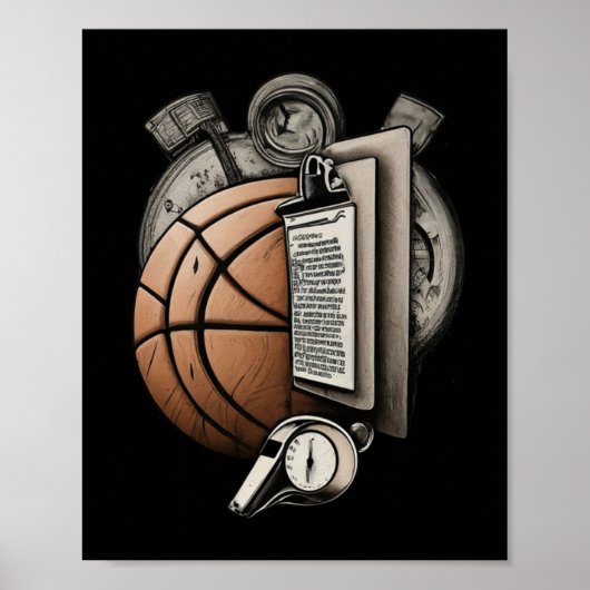 Basketbal coach - S Poster (Voorkant)