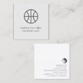 Basketbal Coach Scout Professioneel Sportplein Vierkante Visitekaartje (Voorkant / Achterkant)