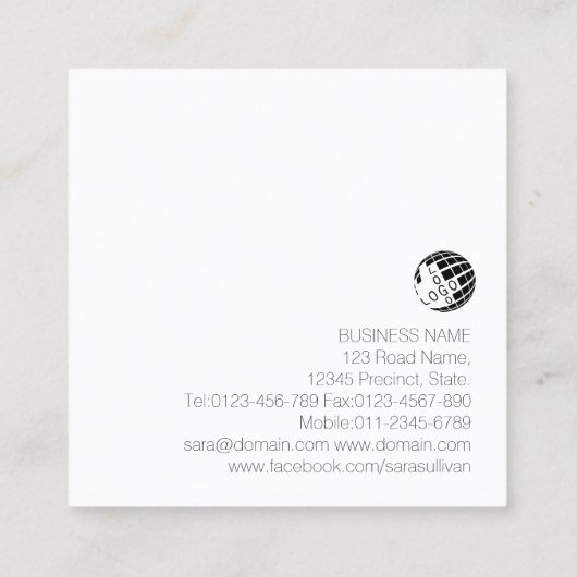 Basketbal Coach Scout Professioneel Sportplein Vierkante Visitekaartje (Achterkant)