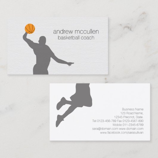 Basketbal Coach Scout Professionele Sport Visitekaartje (Voorkant / Achterkant)