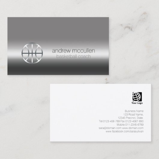 Basketbal Coach Scout Professionele Sport Visitekaartje (Voorkant / Achterkant)