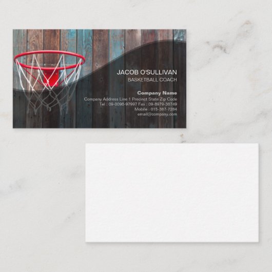 Basketbal Coach Scout Professionele Sport Visitekaartje (Voorkant / Achterkant)