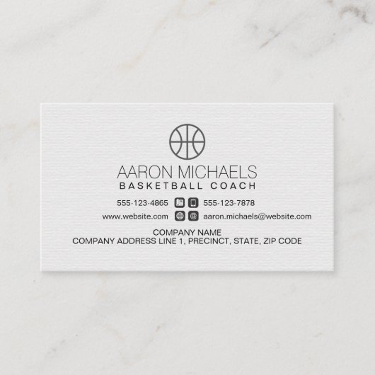 Basketbal Coach Scout Professionele Sport Visitekaartje (Voorkant)