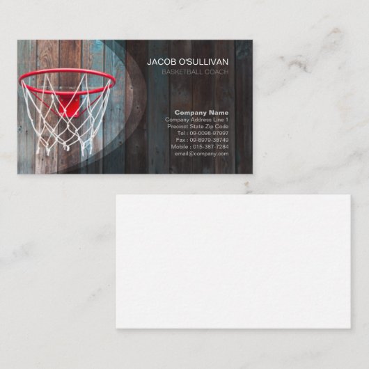 Basketbal Coach Scout Professionele Sport Visitekaartje (Voorkant / Achterkant)