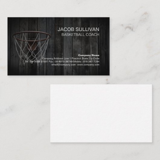 Basketbal Coach Scout Professionele Sport Visitekaartje (Voorkant / Achterkant)