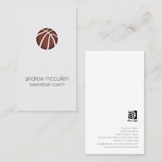Basketbal Coach Scout Professionele Sport Visitekaartje (Voorkant / Achterkant)