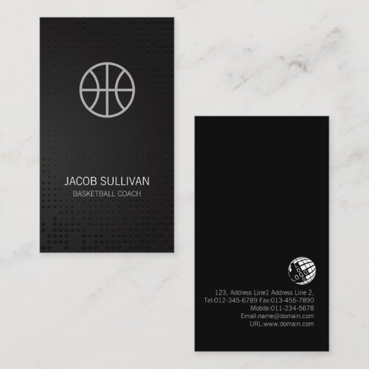Basketbal Coach Scout Professionele Sportzaken Visitekaartje (Voorkant / Achterkant)