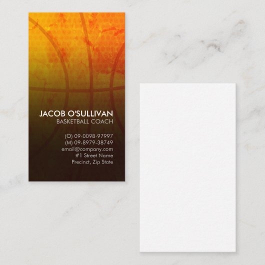 Basketbal Coach Scout Visitekaartje (Voorkant / Achterkant)